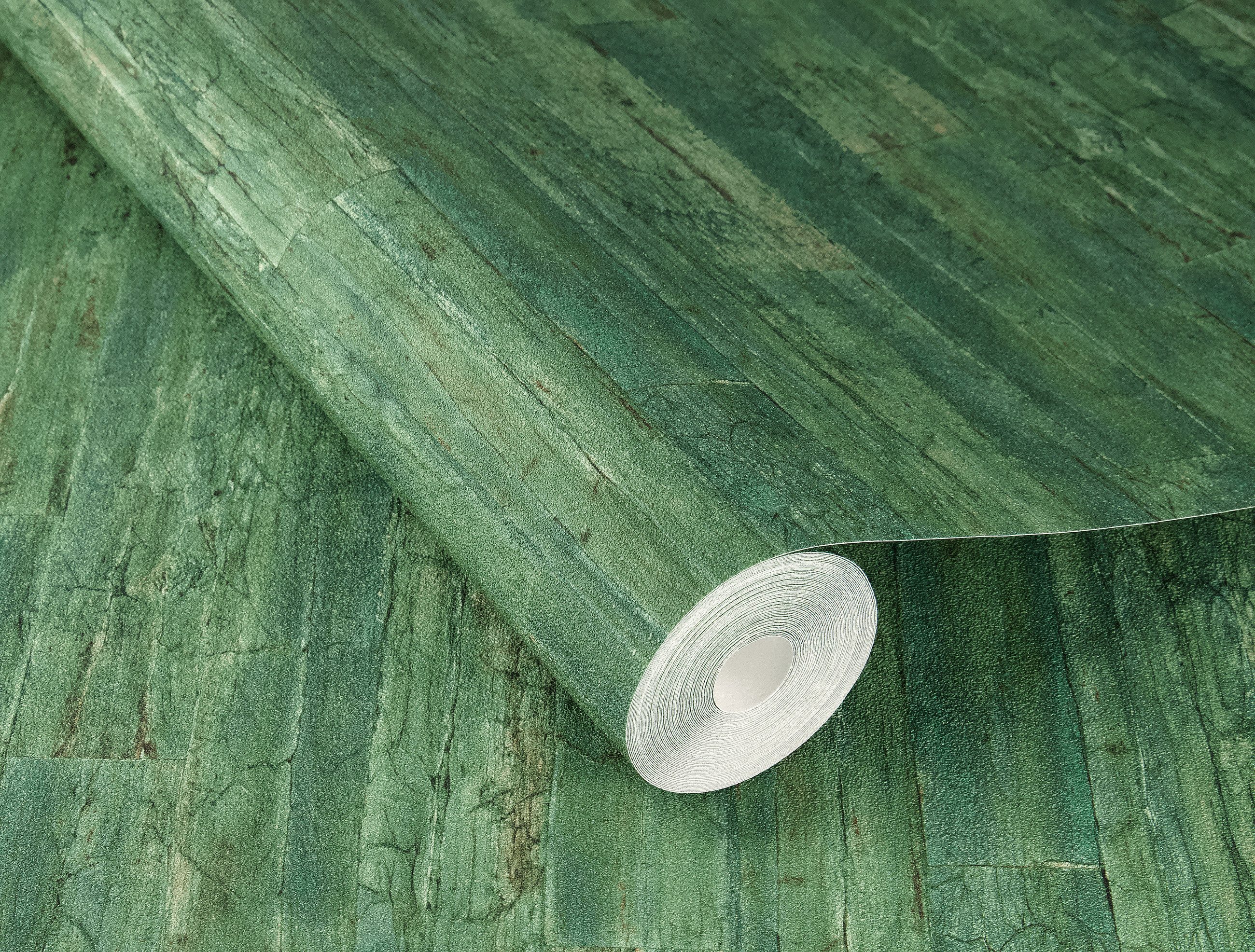 Rasch Vliestapete Holzoptik - Vinyltapete Grün, Holzoptik, Naturoptik, Vintage-Optik, (1 Rolle, 1 St., 10,05 m x 0,53 m), gute Lichtbeständigkeit, feucht abwischbar, restlos abziehbar