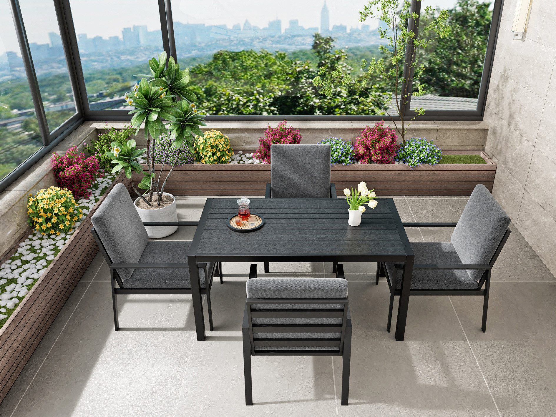 MeXo Gartenlounge-Set Gartenmöbel Set Aluminium, hoher günstig online kaufen