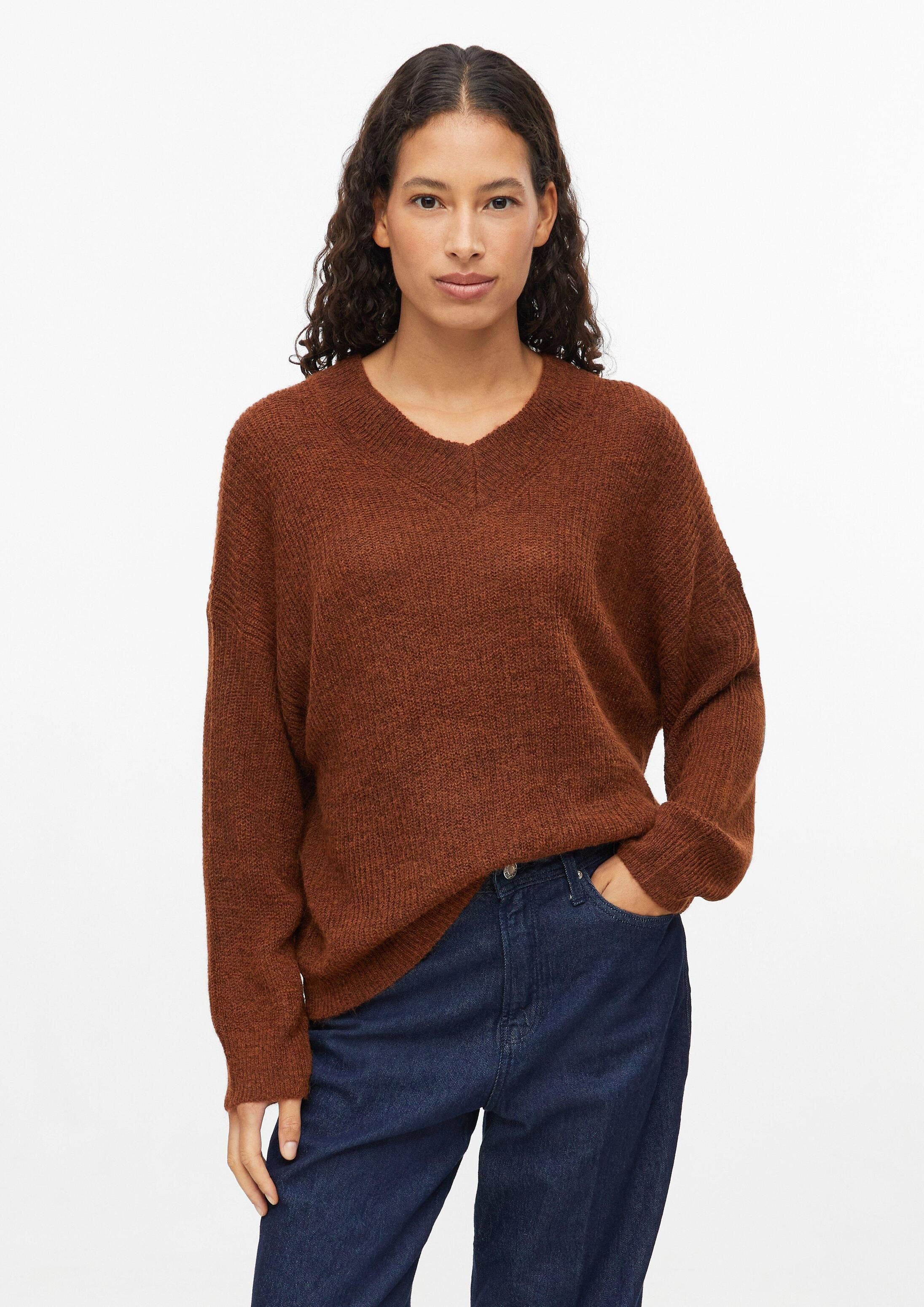 s.Oliver Longpullover Strickpullover V-Neck-Pullover im Relaxed Fit