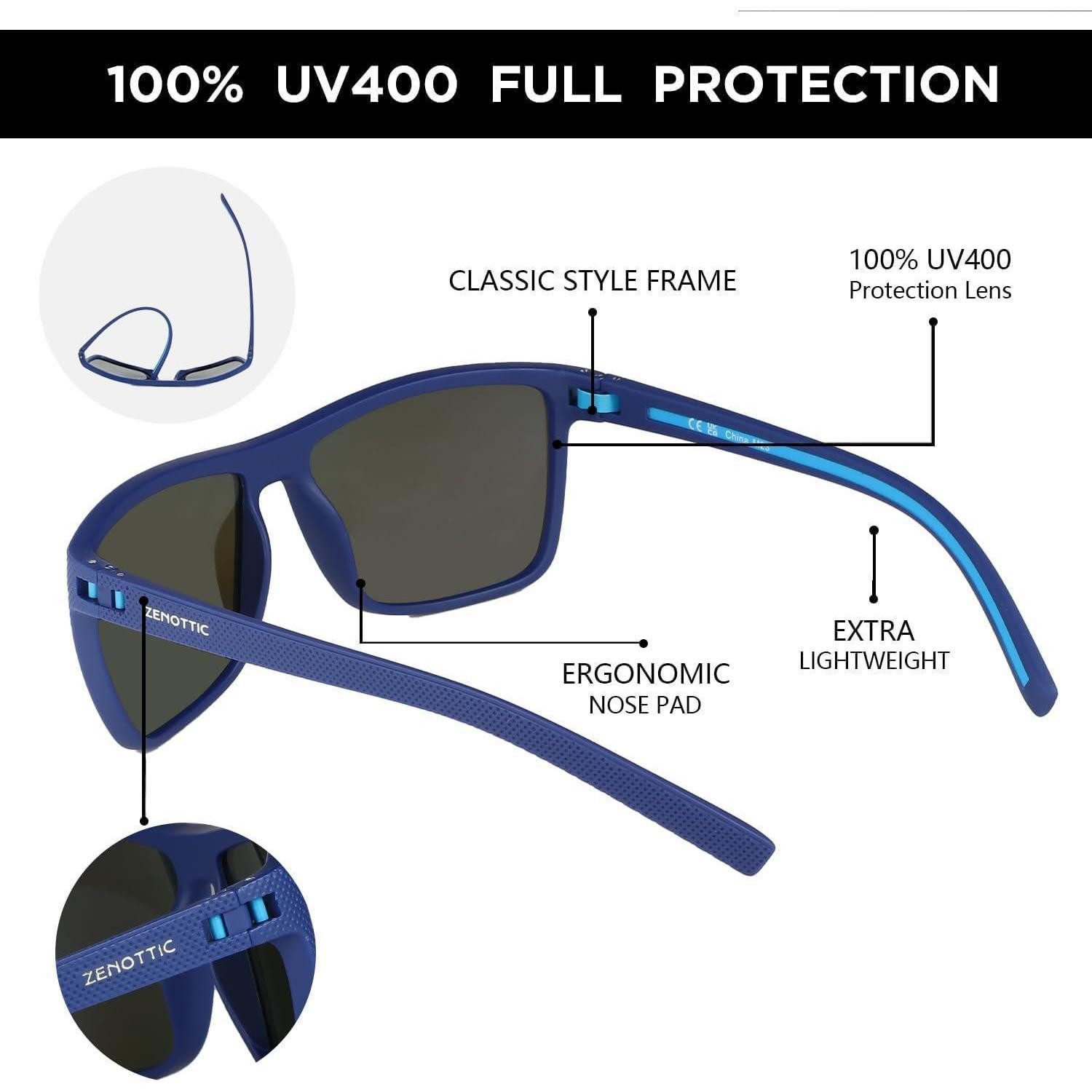LuxusKollektion Sonnenbrille Sonnenbrille Herren C20 Glauer Rahmen Blau Polarisierte Linse