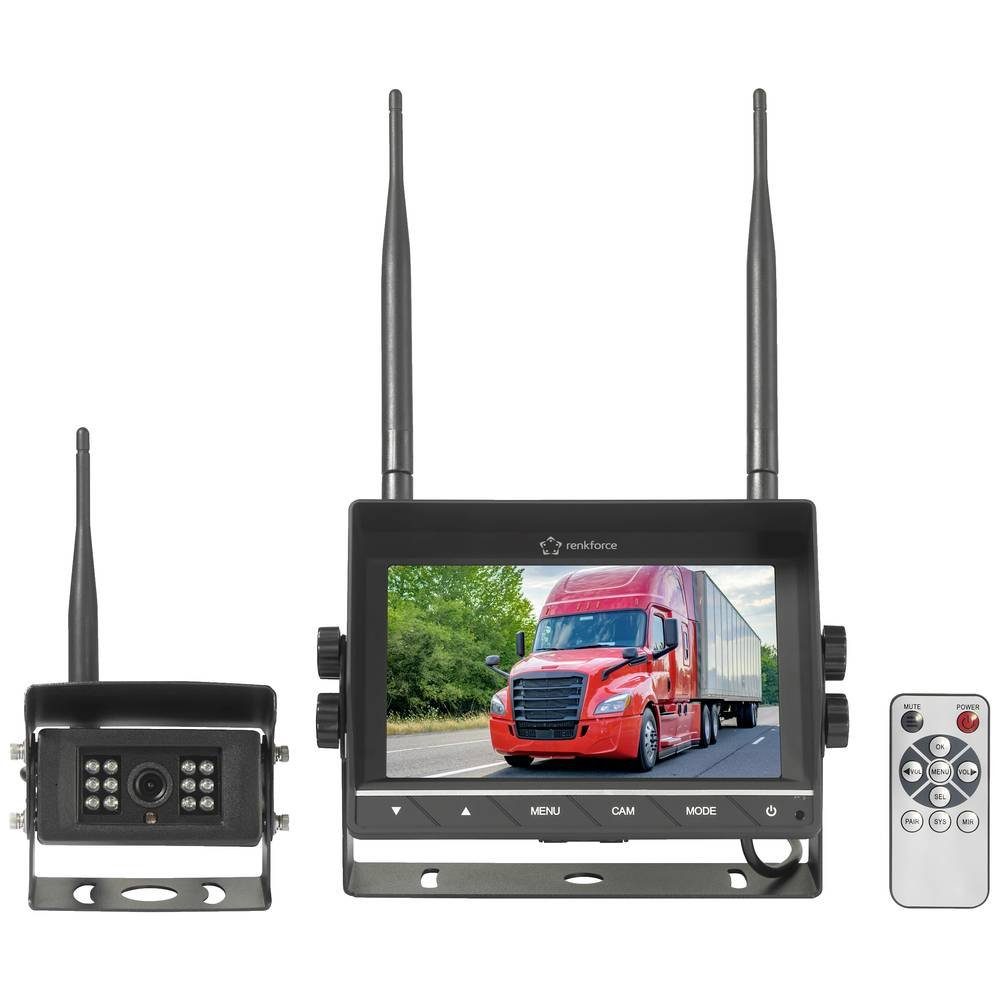 Renkforce Funk-Rückfahrvideosystem 2.4GHz Professional RF-5370030 Rückfahrkamera (2 Kamera-Eingänge)