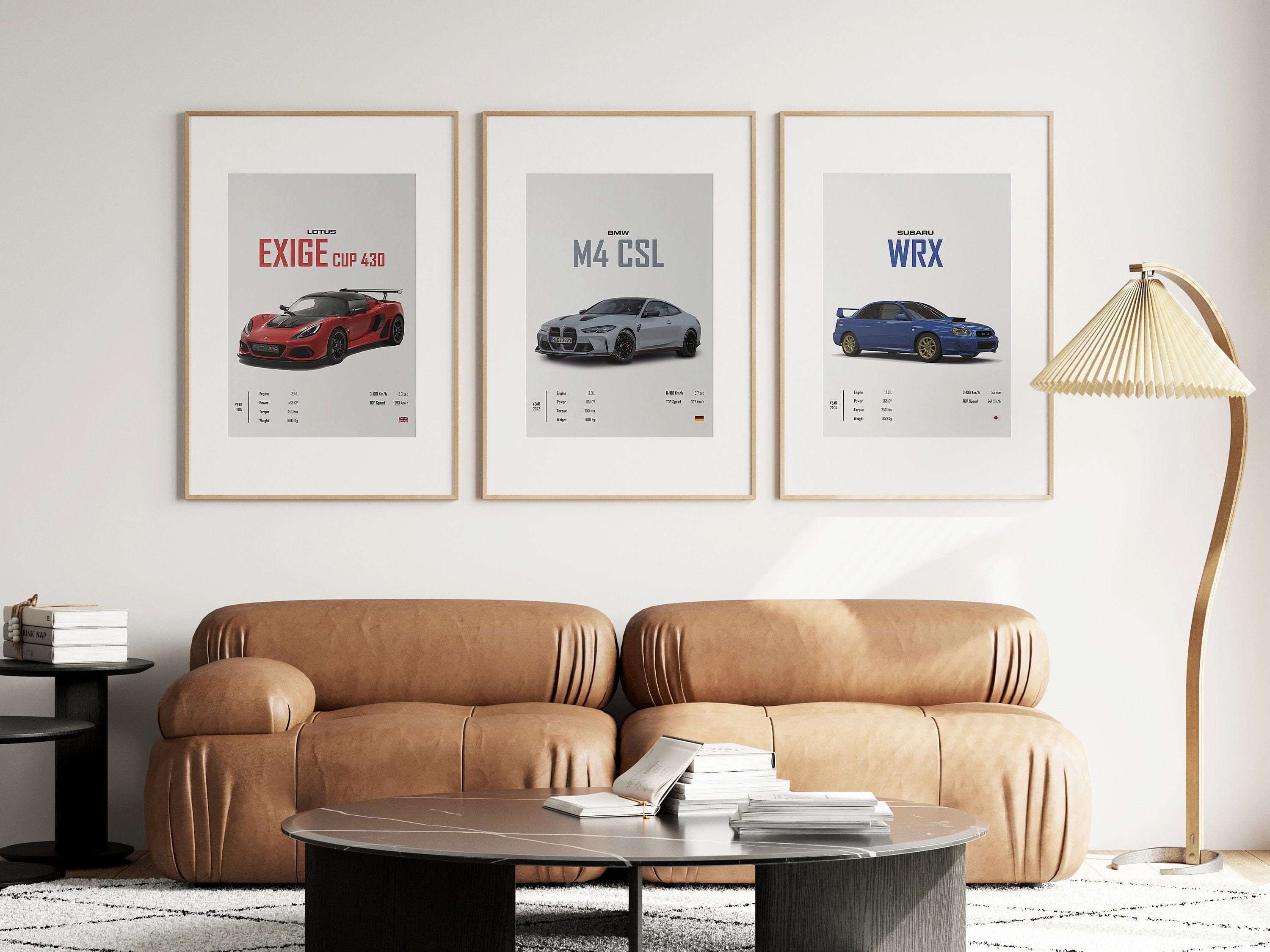 JUSTGOODMOOD Poster Sportwagen BMW LOTUS SUBARU Klassiker Legenden Geschenk für ihn Wohnzi, BMW M4 CSL (1 St)