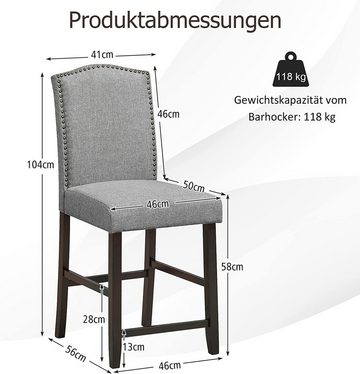 KOMFOTTEU Polsterstuhl (2er-Set), mit gepolstertem Sitz, aus Kautschukholz