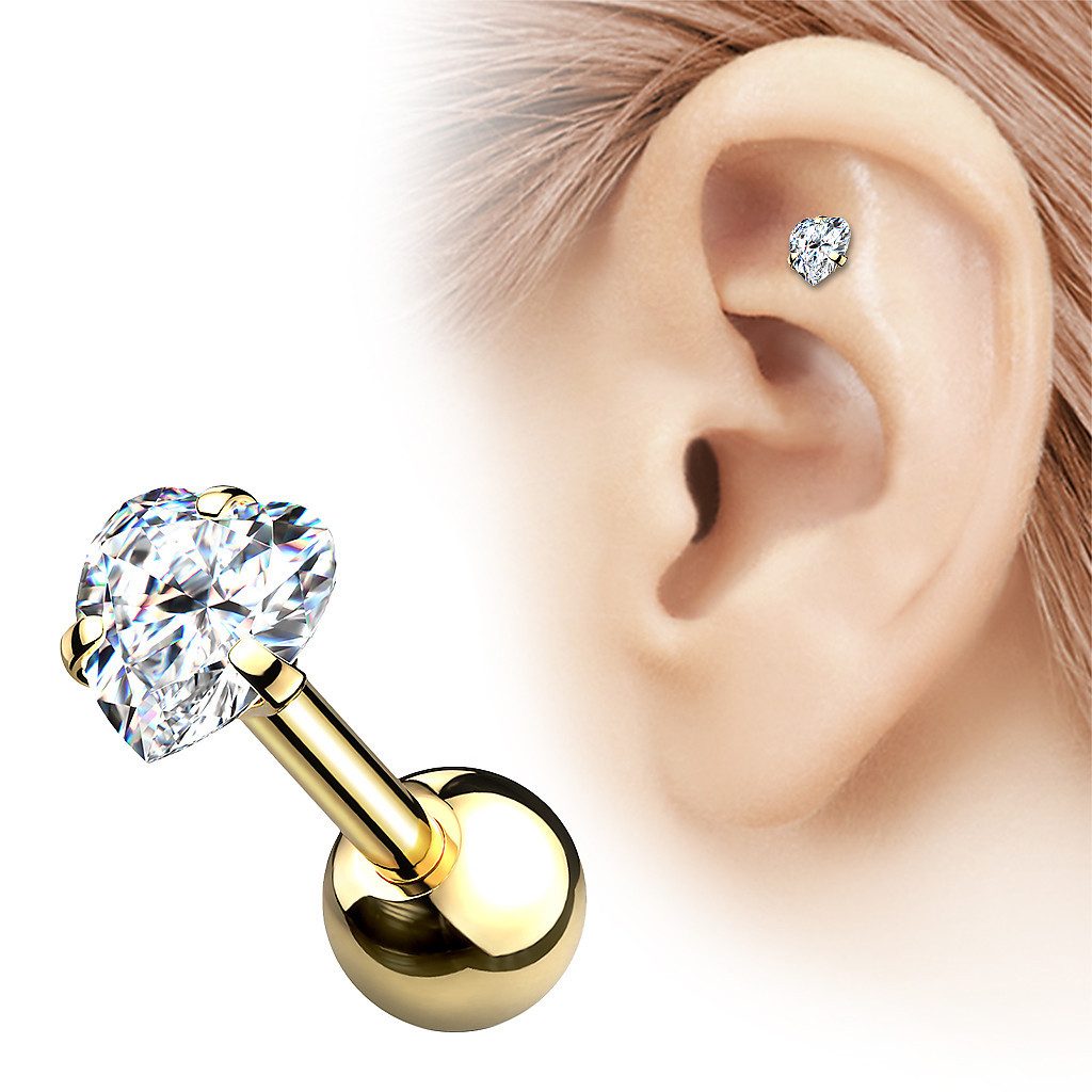 Taffstyle Piercing-Set Tragus Chirurgenstahl mit Herz günstig online kaufen