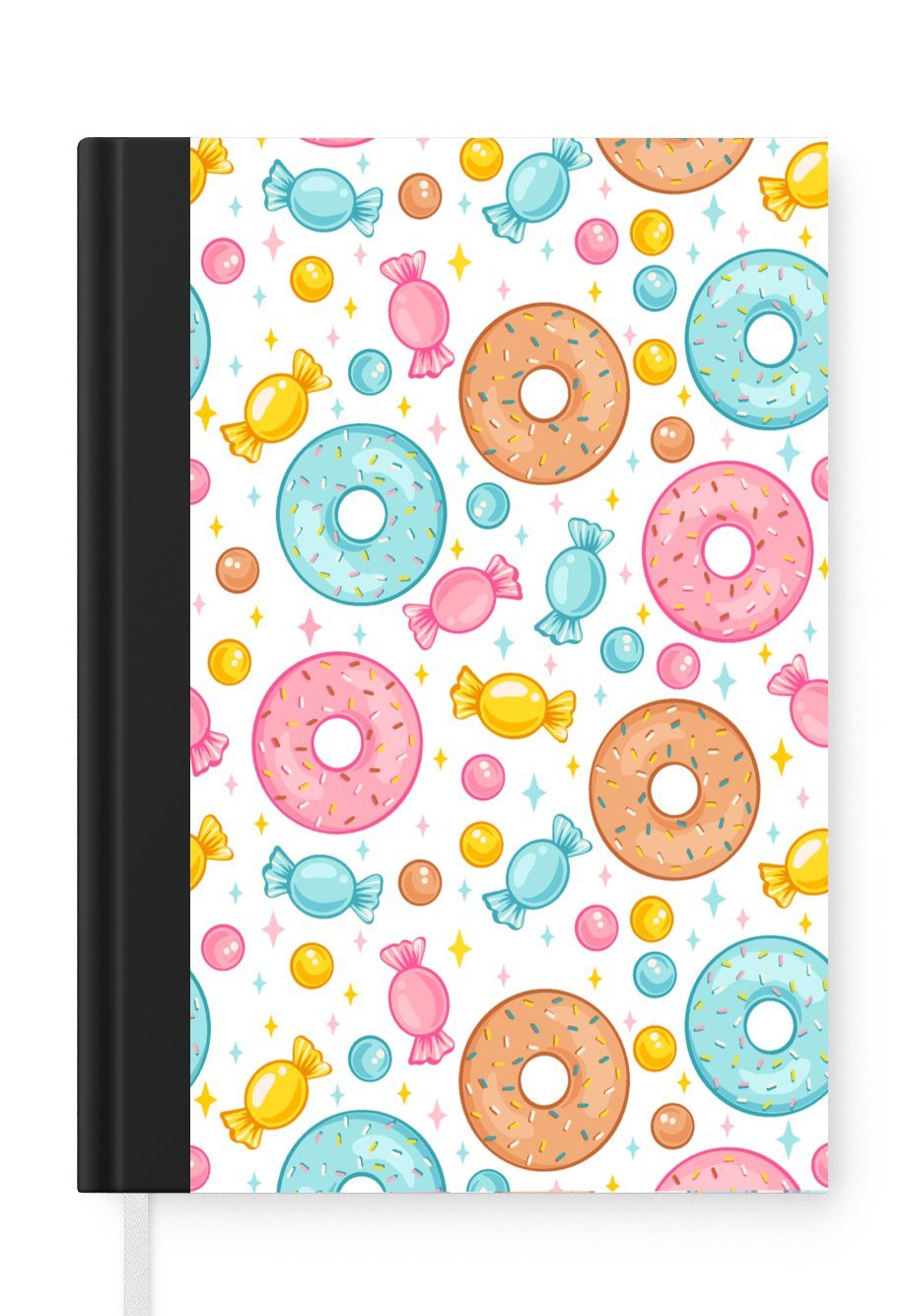 Seiten, 98 Süßigkeiten Journal, Donuts Haushaltsbuch Notizheft, A5, Merkzettel, - Muster, - MuchoWow Notizbuch Tagebuch,