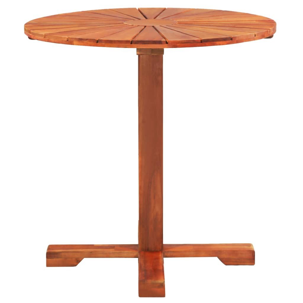 furnicato Bistrotisch Säulentisch Echtholz 70 x 70 cm Braun, Wetterfester Outdoor-Tisch mit geölter Oberfläche für den Garten