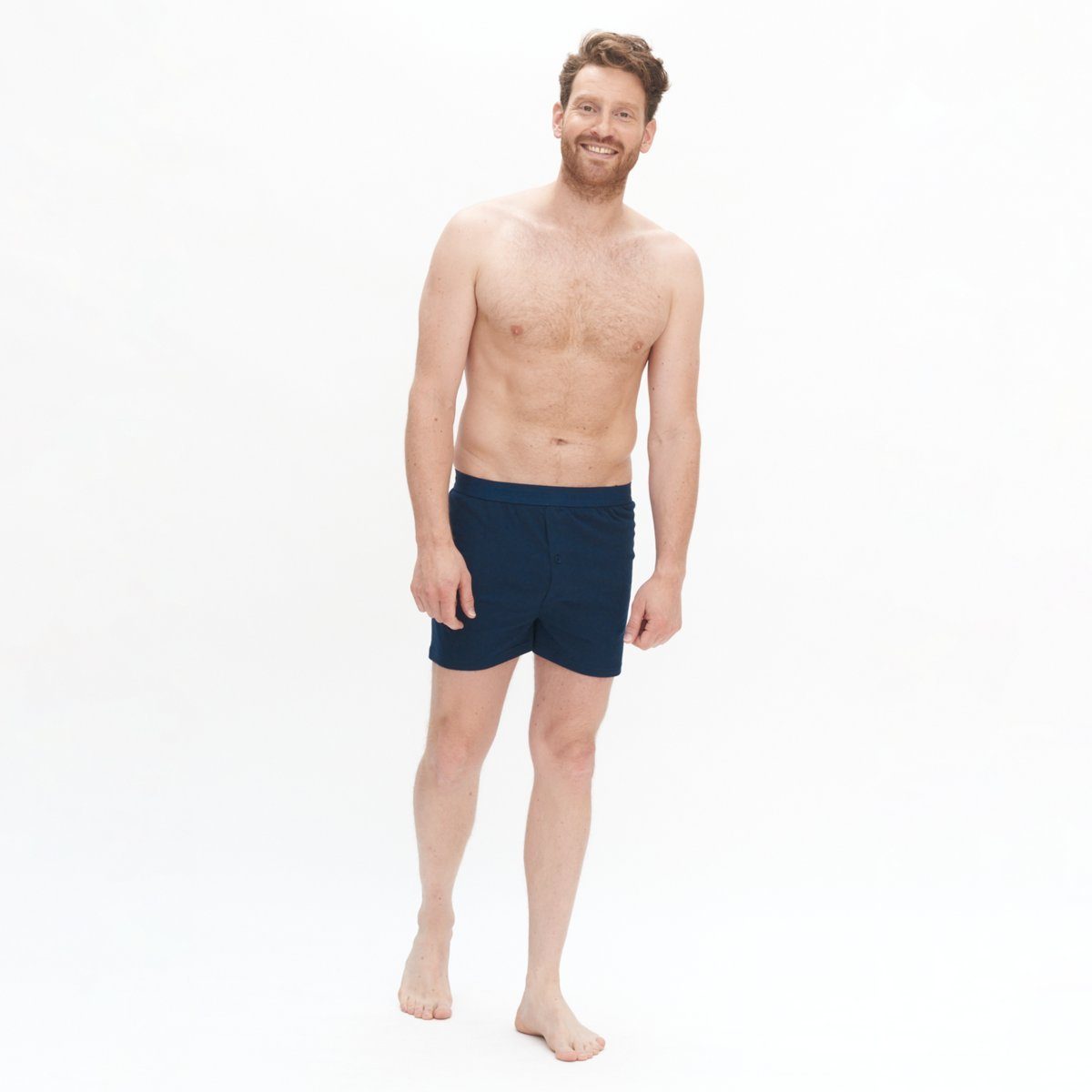 Jersey-Stoff aus ETHAN LIVING Schnitt Boxershorts Lässiger CRAFTS komfortablem Navy