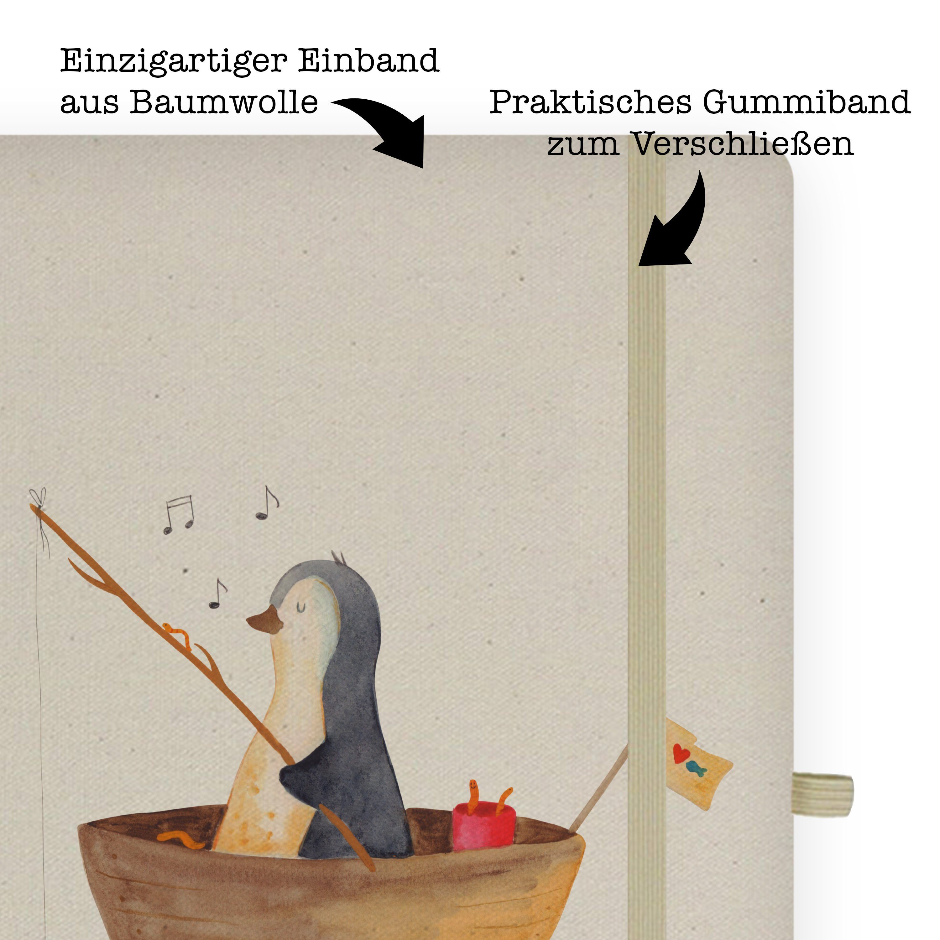Angelboot Pinguin - Geschenk, Mr. Transparent Panda - Mrs. & Panda Notizbuch Angeln, Eintragebuch, Sch Mrs. Mr. &