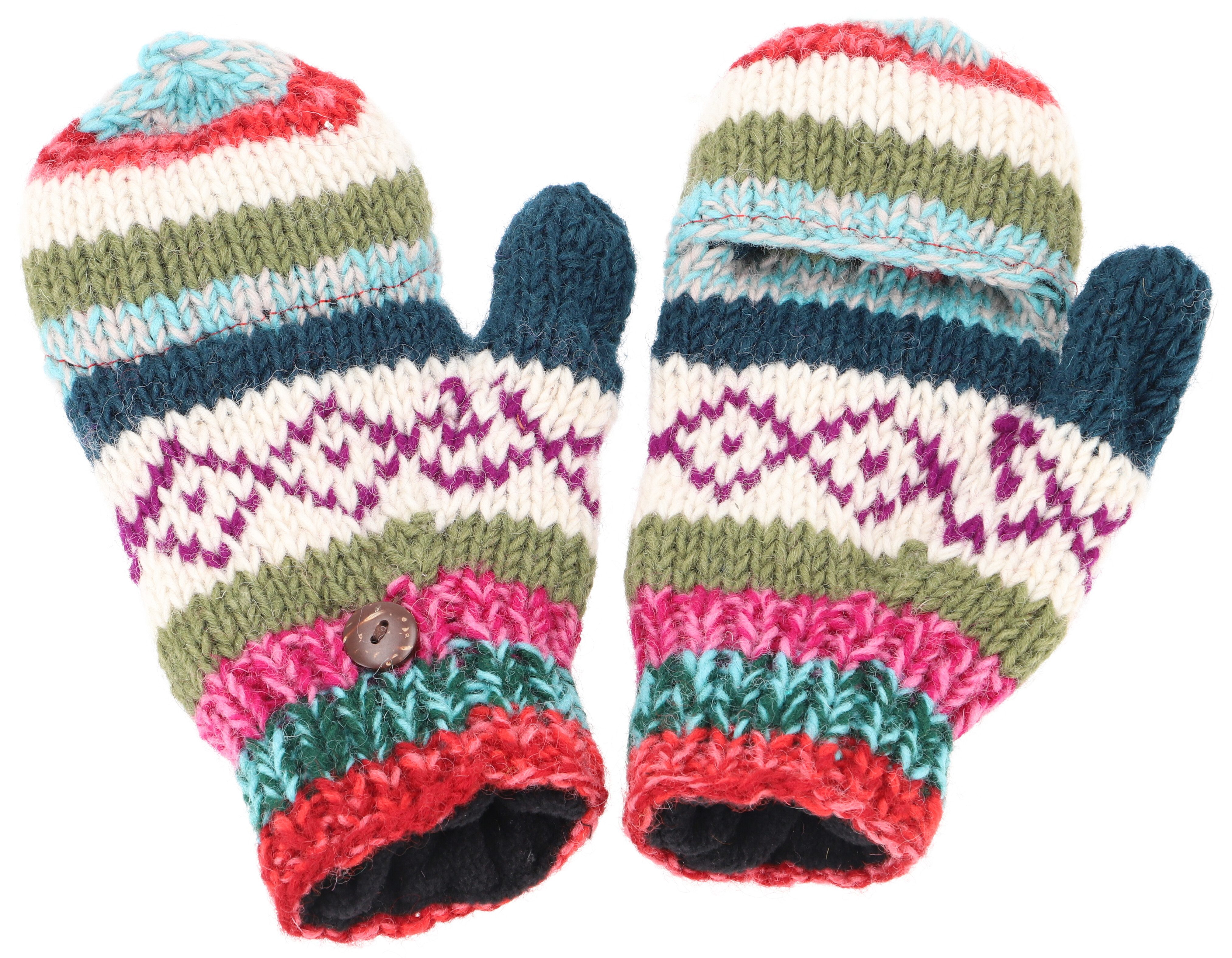 Guru-Shop Strickhandschuhe Handgestrickte Handschuhe, Klapphandschuhe.. günstig online kaufen