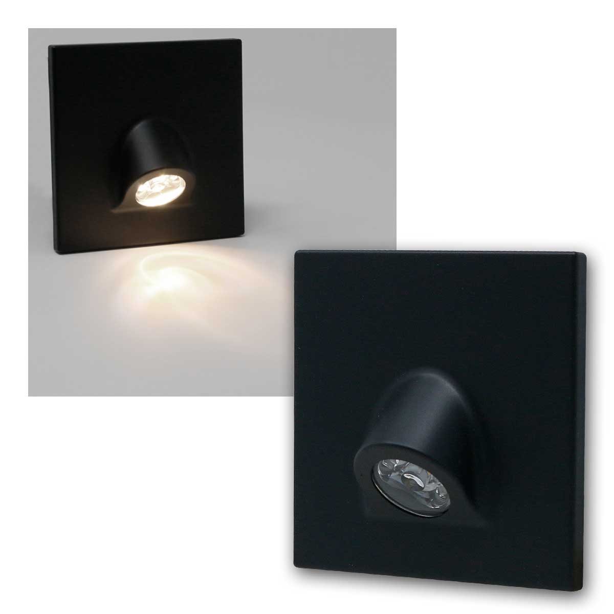 Kanlux LED Wandleuchte Stufenlicht MEFIS black, 30lm neutrweiß, 12V 0,7W, neutralweiß