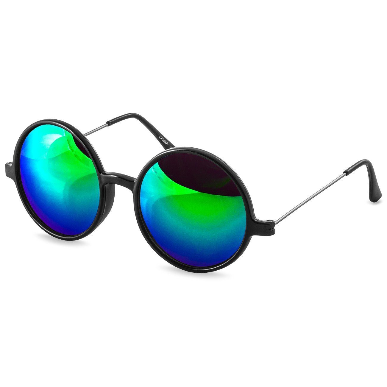 Sonnenbrille SG021 Unisex Retro XL Nickelbrille mit runden Gläsern bunt verspiegelt