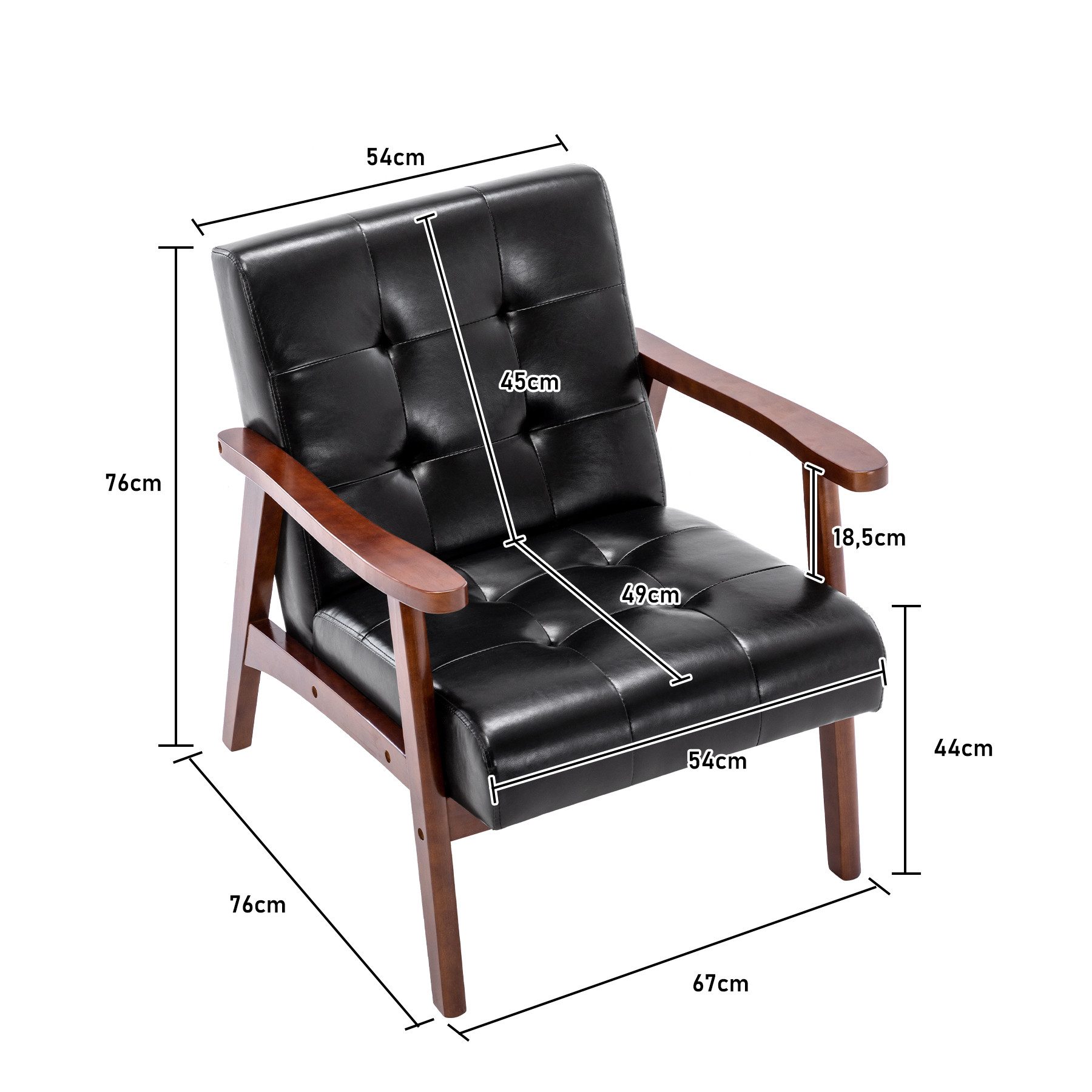 HomeMiYN Ohrensessel Skandinavischer Ohrensessel aus Kunstleder – Eleganz und Komfort – Bild 4 von 5