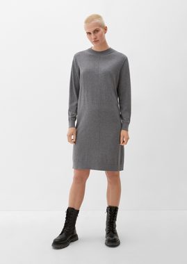 s.Oliver Minikleid Strickkleid mit Rundhalsausschnitt Ziernaht