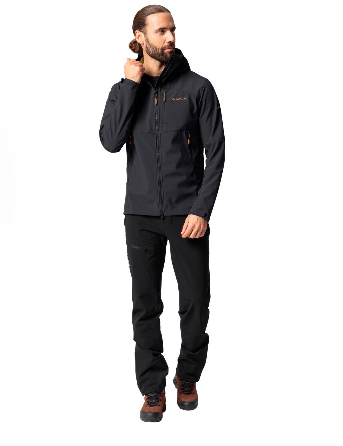 black/silt kompensiert II (1-St) Men's Klimaneutral VAUDE Roccia Softshell brown Outdoorjacke Jacket