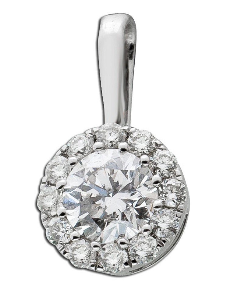 Ch.Abramowicz Kettenanhänger Diamant Anhänger Weißgold 14 Karat 14 Brillanten 0,54ct TW/VSI (1-tlg)