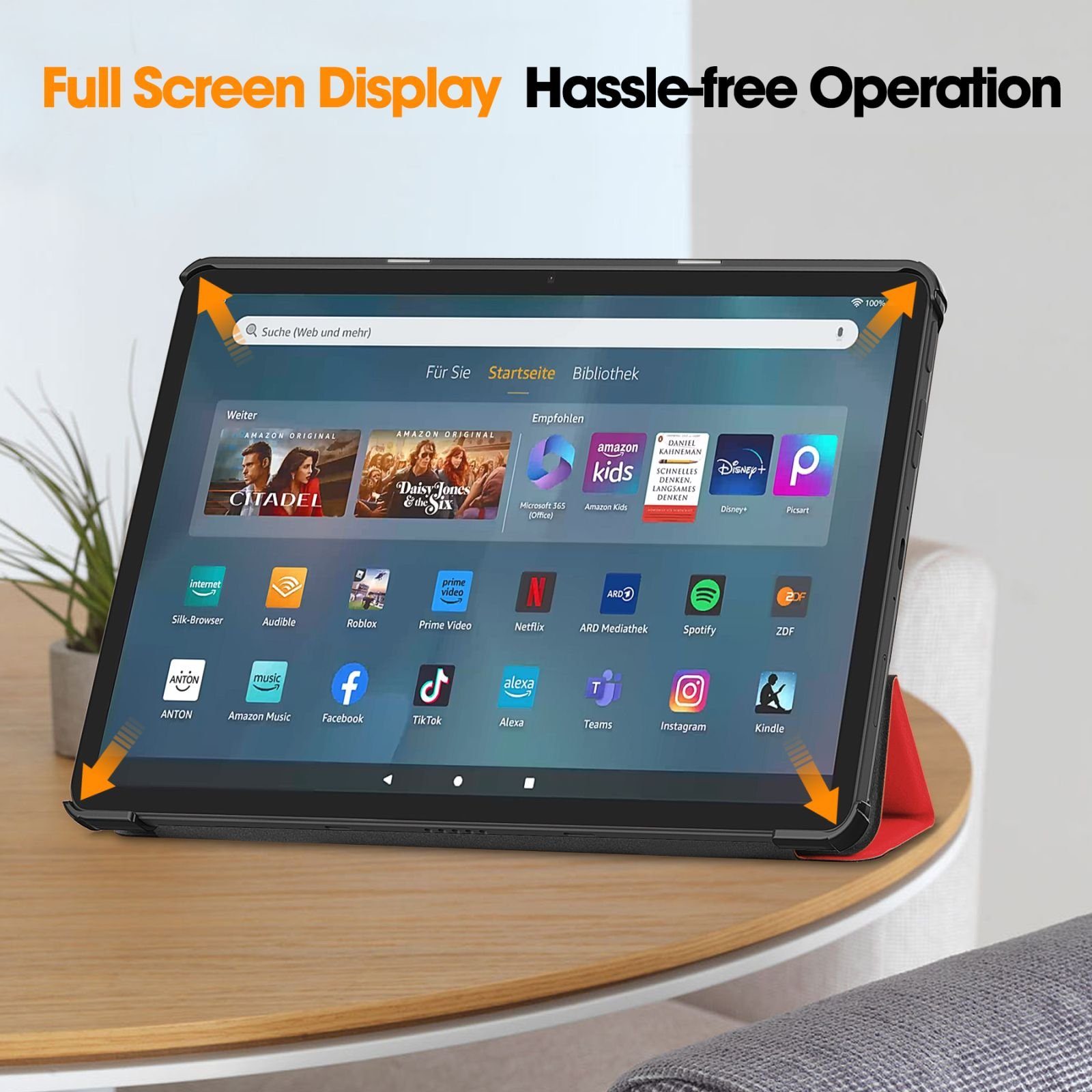 Lobwerk Tablet-Hülle Schutzhülle für Amazon Fire Max 11 2023 11 Zoll 13. Generation, Wake & Sleep Funktion, Sturzdämpfung, Aufstellfunktion