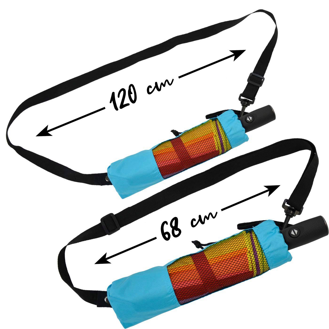 iX-brella Taschenregenschirm XXL Regenbogen Trekking-Schirm 16-Farben Automatik, riesig