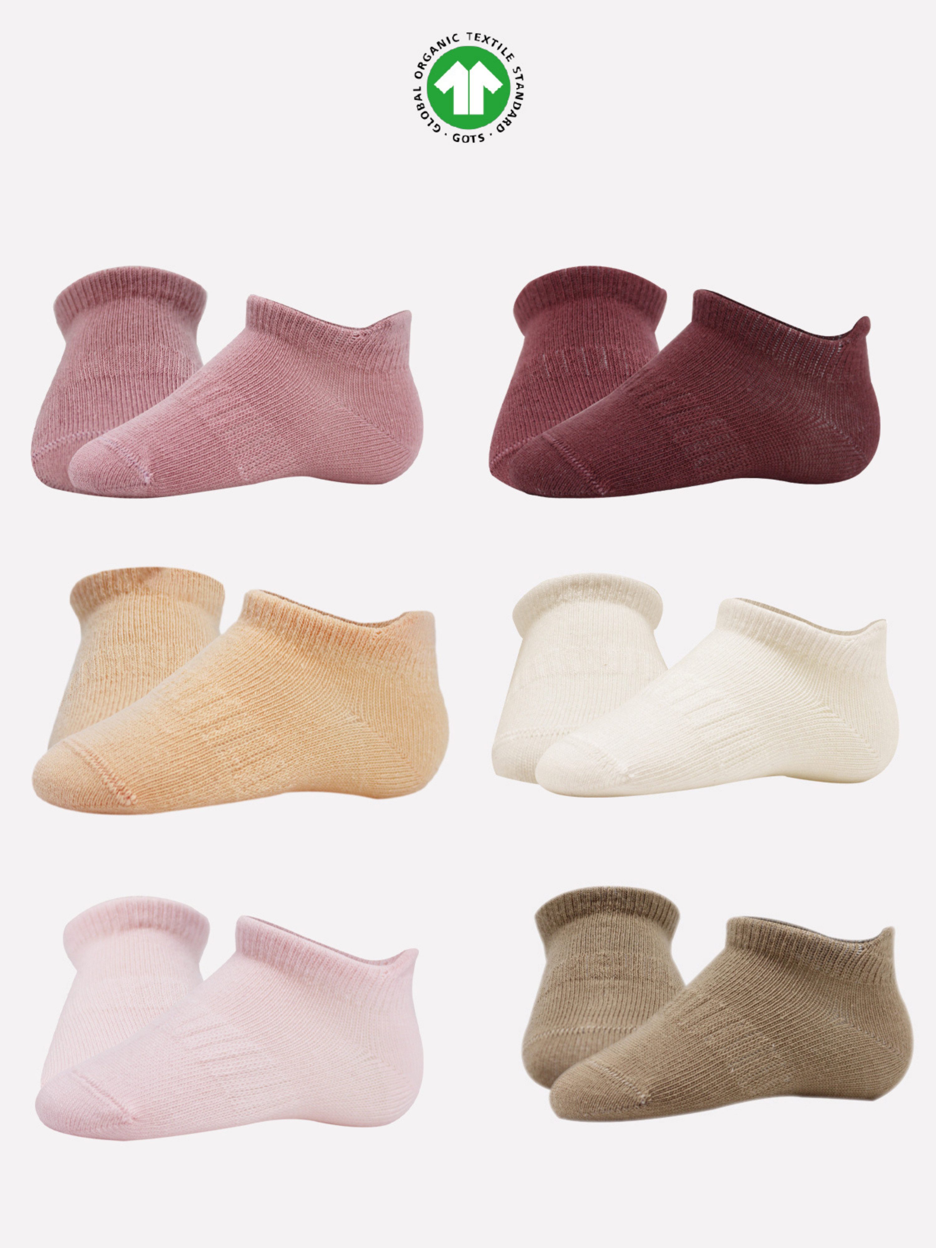 bistyle Sneakersocken (6er Pack) Sneakersocken Babys Jungen Mädchen Babysocken Kurzsocken (Set, 6-Paar, 6er-Pack) Bio-Baumwolle GOTS zertifiziert 0-6 Monate bis 2-3 Jahre