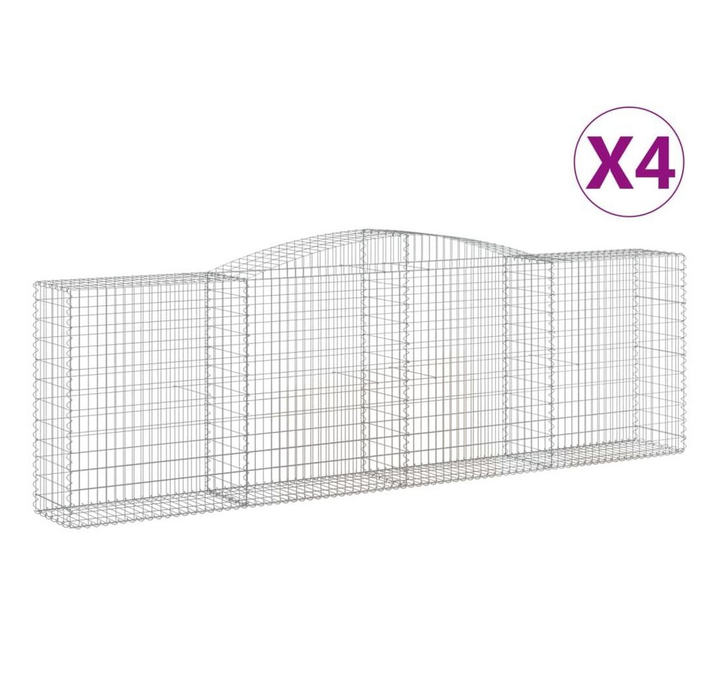 Thumbnail - vidaXL Blumentopf Gabionen mit Hochbogen 4 Stk. 400x50x120/140cm Verzinktes Eisen (4 St)