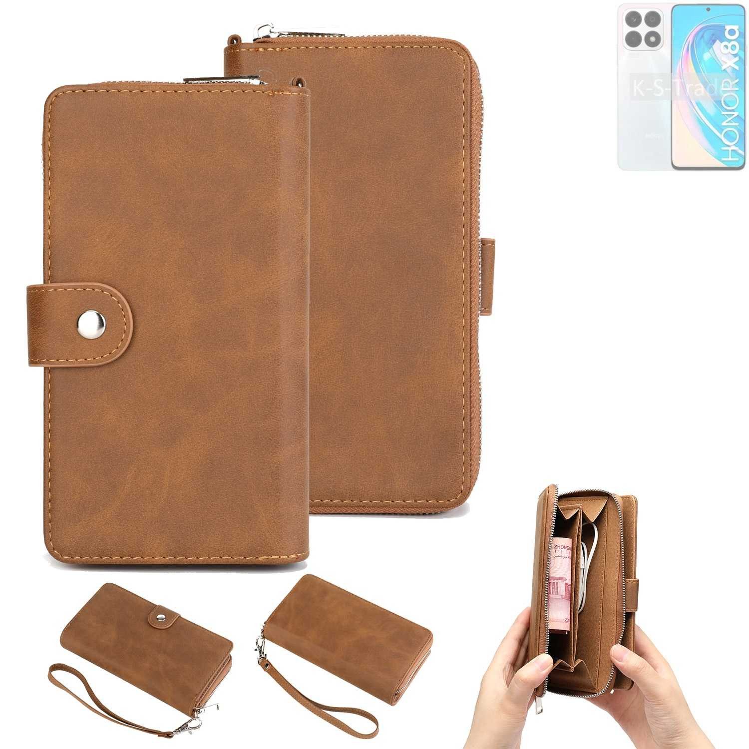 K-S-Trade Handyhülle für Honor X8a 5G, Handyhülle Schutzhülle & Portemonnee Tasche Handytasche Case Etui