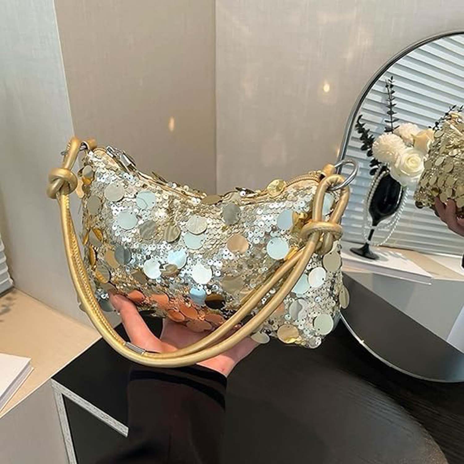 Coonoor Clutch Glitzer Pailletten Tasche Schultertaschen Abendtasche günstig online kaufen