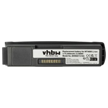 vhbw kompatibel mit Zebra WT41N0, WT4090, WT4000 Akku Li-Ion 3400 mAh (3,7 V)