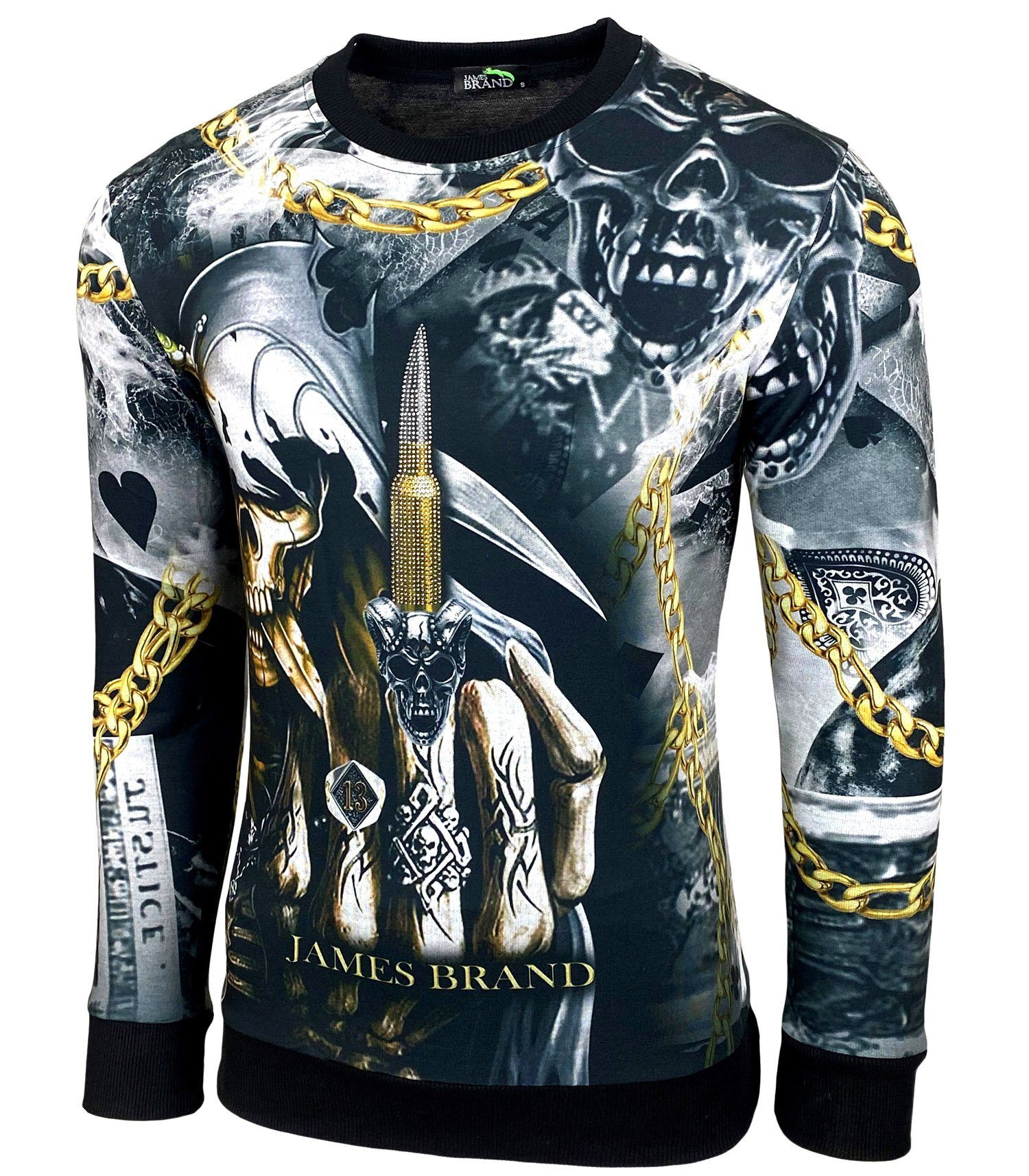 Baxboy Longshirt Rundhalskragen Moderner Langarmshirt Totenkopf günstig online kaufen