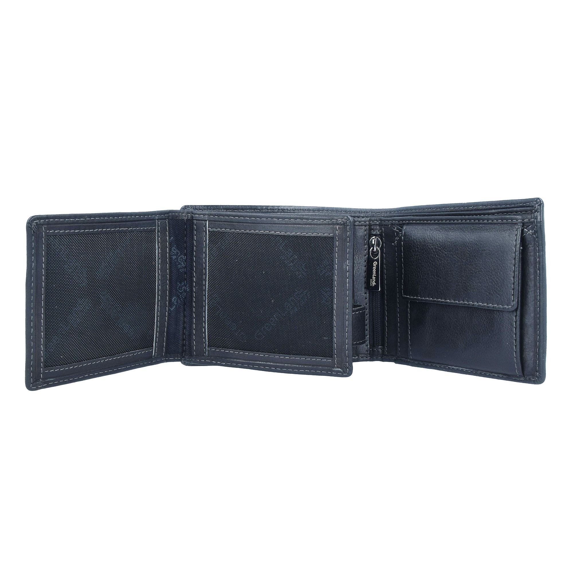 GreenLand Nature Geldbörse Black Nappa, Leder