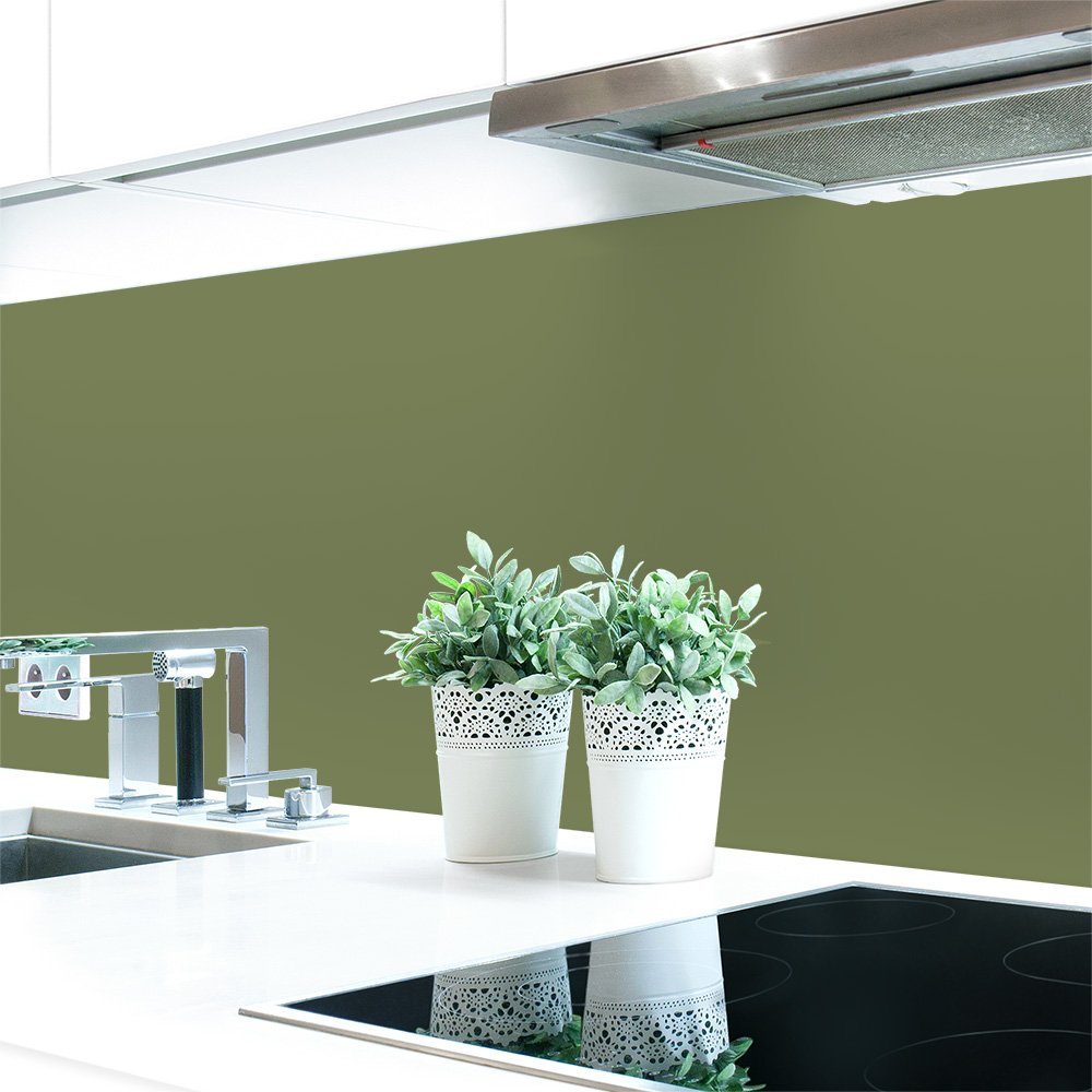 mm DRUCK-EXPERT 0,4 Premium Küchenrückwand Hart-PVC Unifarben Schilfgrün RAL 6013 Küchenrückwand ~ Grüntöne selbstklebend
