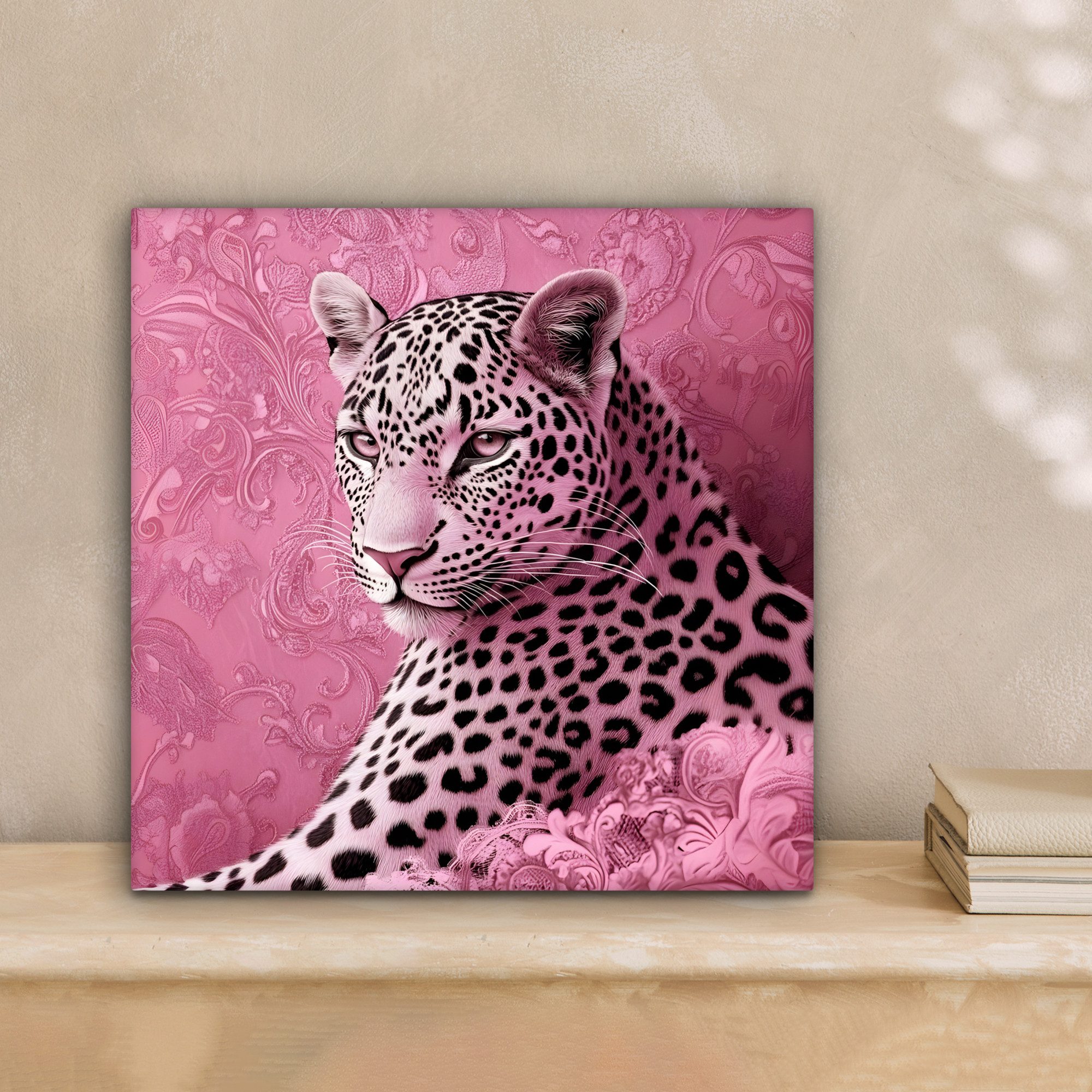OneMillionCanvasses® Leinwandbild Panther - Deluxe - Rosa, Fotodruck (1 St) günstig online kaufen