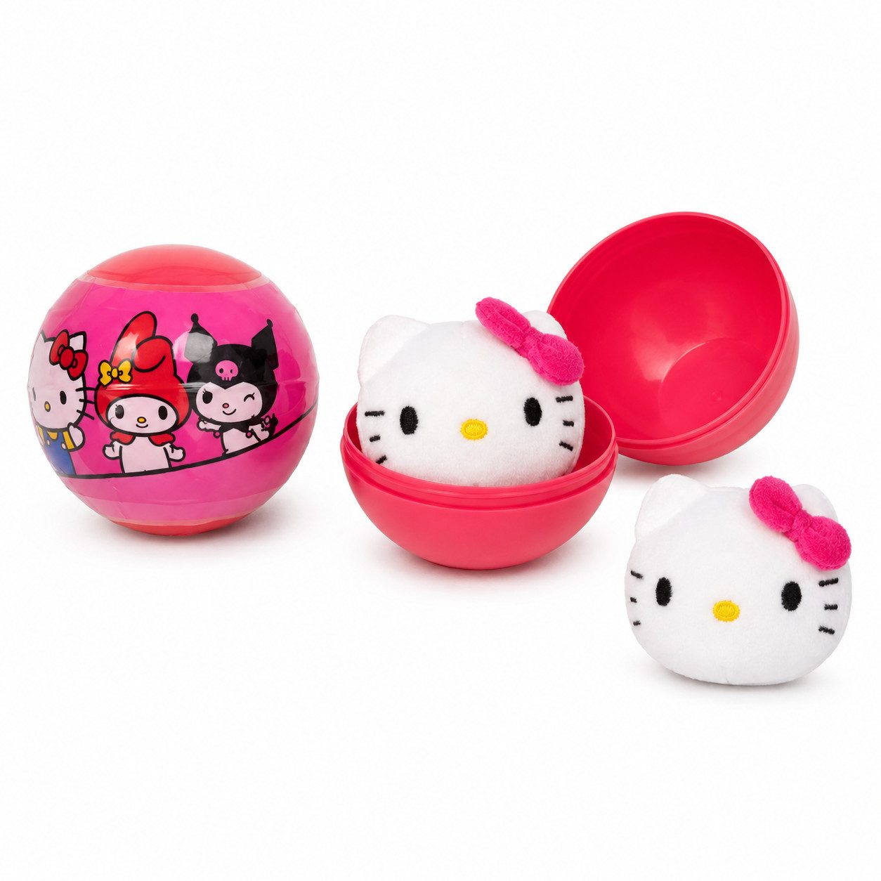 SANRIO Spielfigur Hello Kitty and Friends Mystery Kapsel Plüschfigur zufällig Figur, (Spar-Set, 1-tlg), Überraschungskugel mit weicher Sammelfigur, nicht wählbar