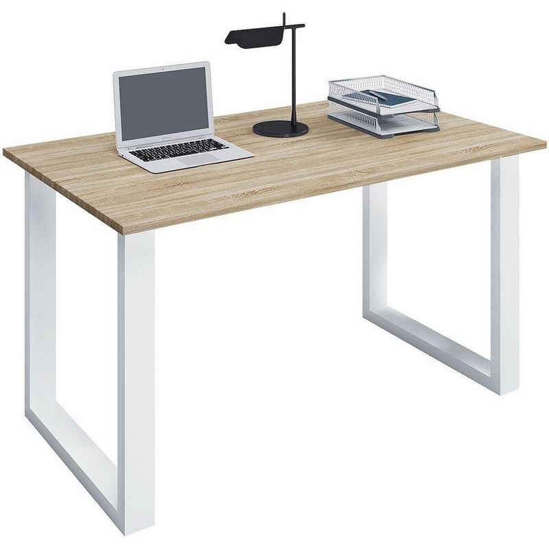 VCM Schreibtisch »Lona«, rechteckig, Tiefe 80 cm, mit weißem Bügel-Fußgestell