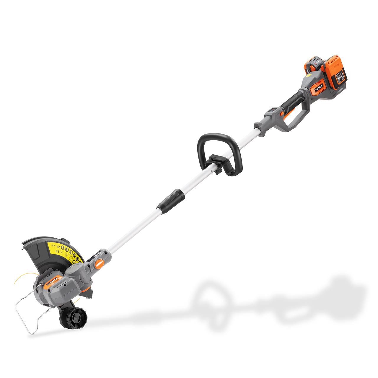 FUXTEC Akku-Motorsense FX-E2RTSET, 30 cm Arbeitsbreite Messer, 2x20V Akku-System, Teleskopstiel, Rasentrimmer und Kantenschneider