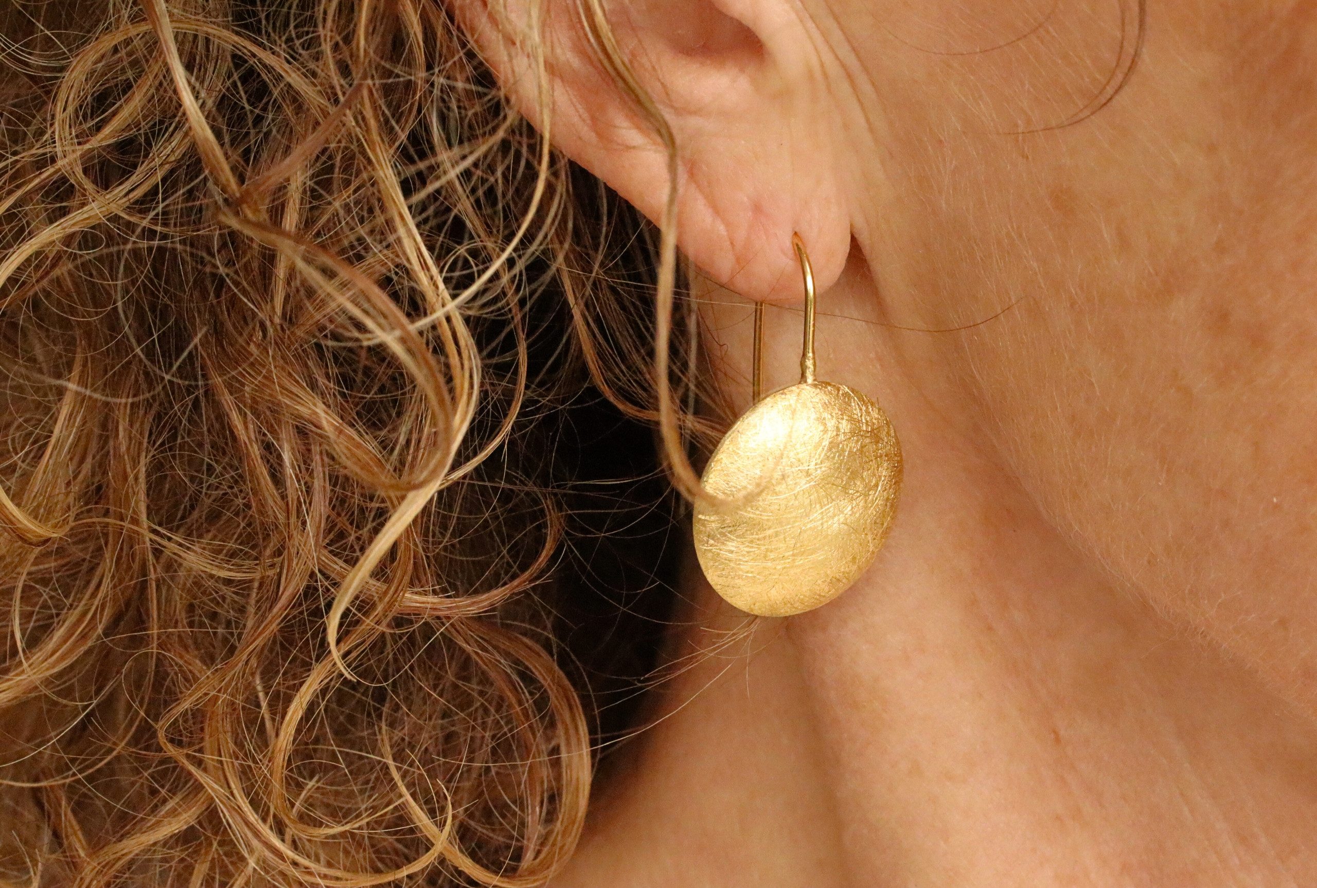 SILBERMOOS Paar Ohrhänger Auffällige Knopf-Ohrhänger vergoldet, 925 Sterlin günstig online kaufen