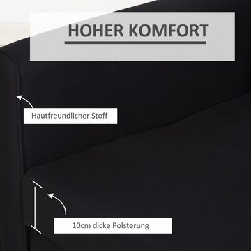 HOMCOM Schlafsofa Sofa mit Bettfunktion, Polstersofa mit Stauraum, Schlafcouch, 2-Sitzer Sofa 1 Teile, für Wohnzimmer, Polycotton, Holz