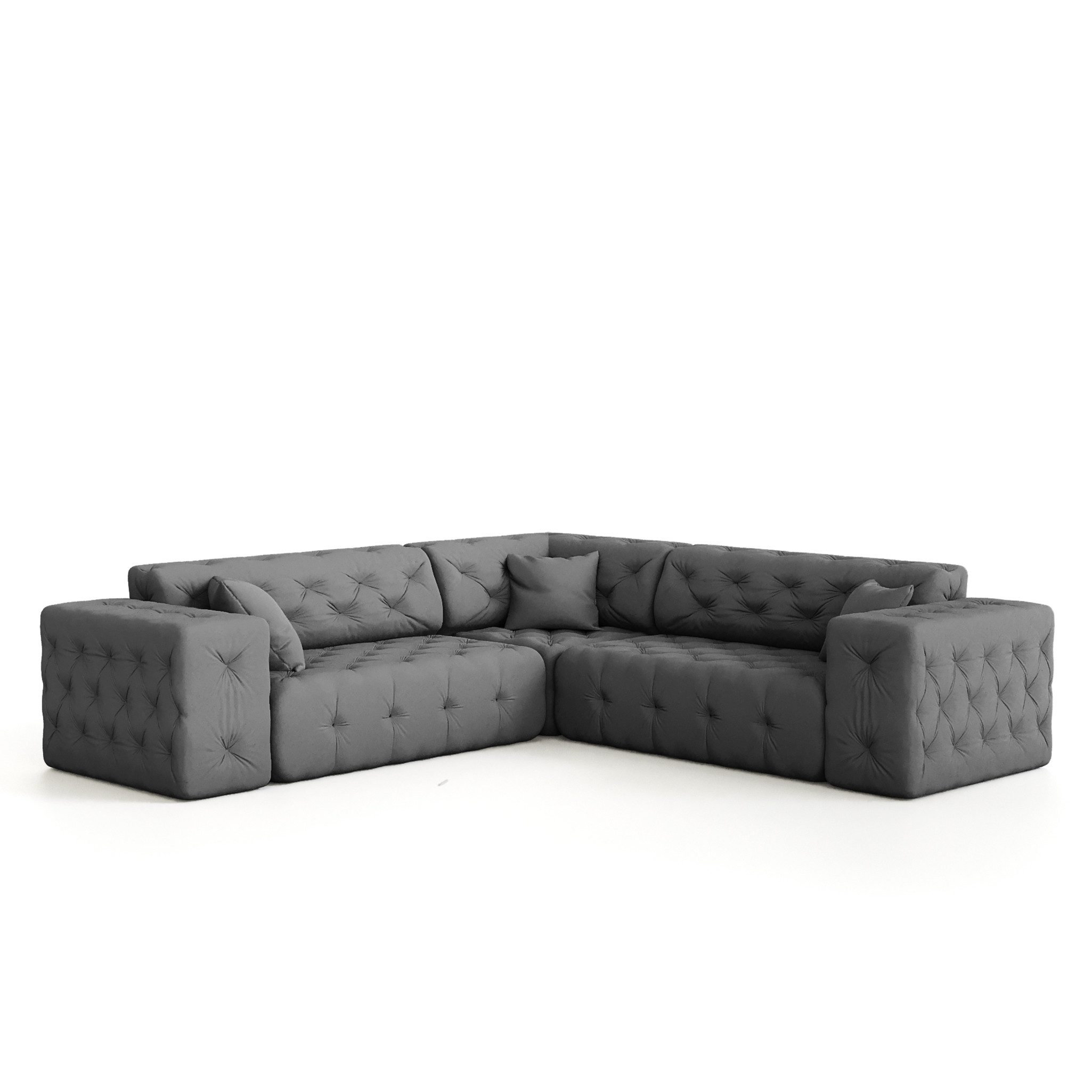 Fun Möbel Ecksofa Ecksofa Designersofa CHANTAL Seite universal in Stoff Ope günstig online kaufen