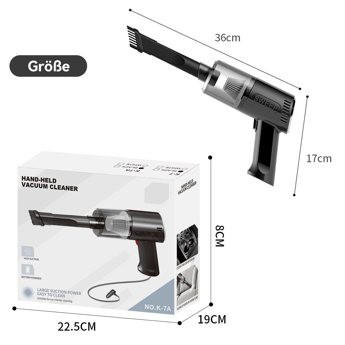 Handstaubsauger DOPWii Zuhause,Auto, Vakuumreiniger,Kabellos,Leistungsstark,Staubsauger Für Weiss beutellos