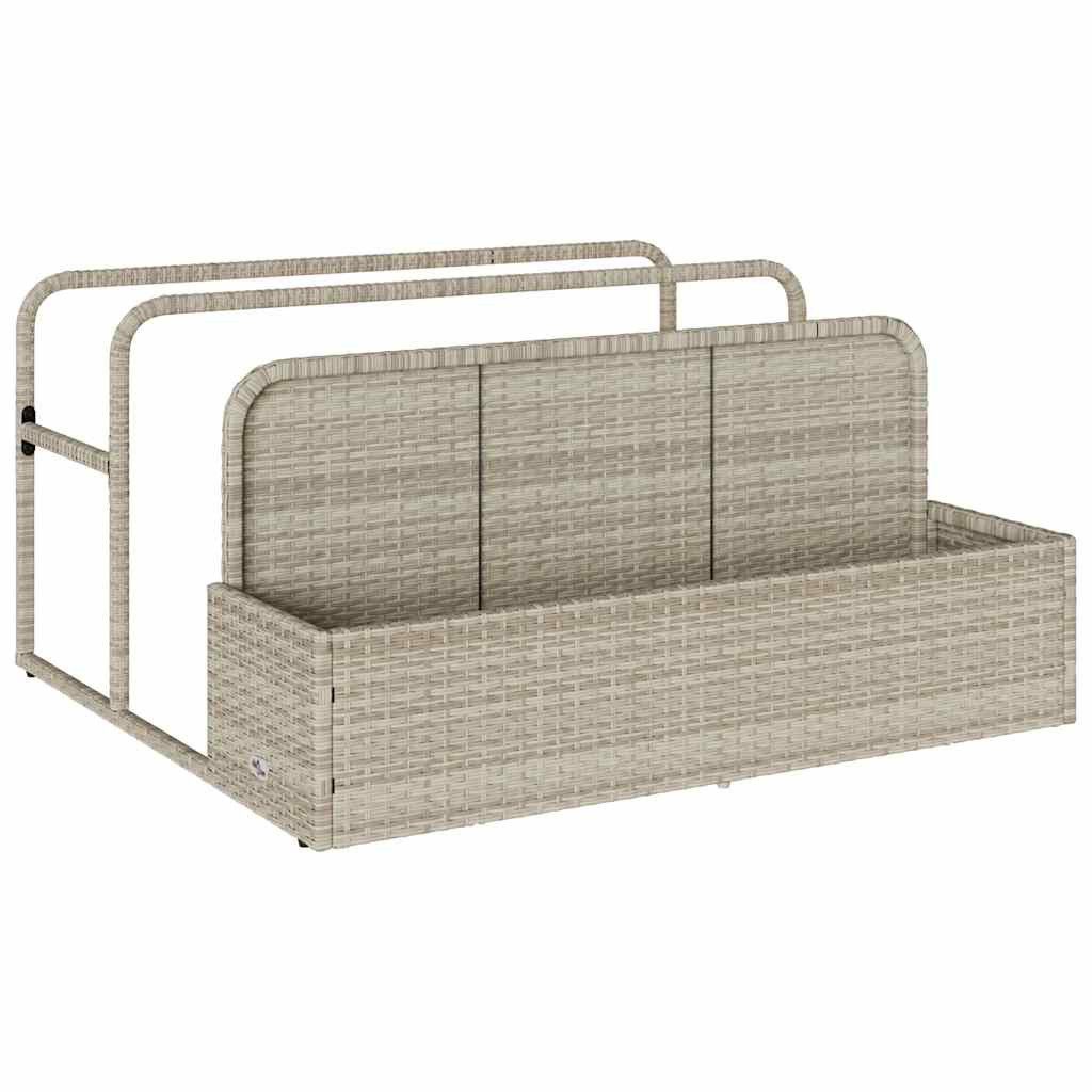 vidaXL Geldkassette Pool Aufbewahrungsbehälter Hellgrau 110x100x57 cm Poly Rattan (1 St)