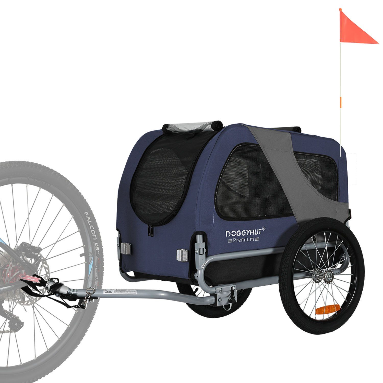 Tiggo DOGGYHUT Medium Hondenfietskar - Hondenaanhanger Fietskar Voor Honden Tot 23 Kg - Rood