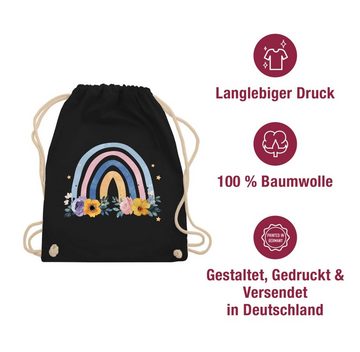 Shirtracer Turnbeutel Boho Regenbogen - Watercolor Aquarell - Markamee Blumen, Bohemian Style Tasche