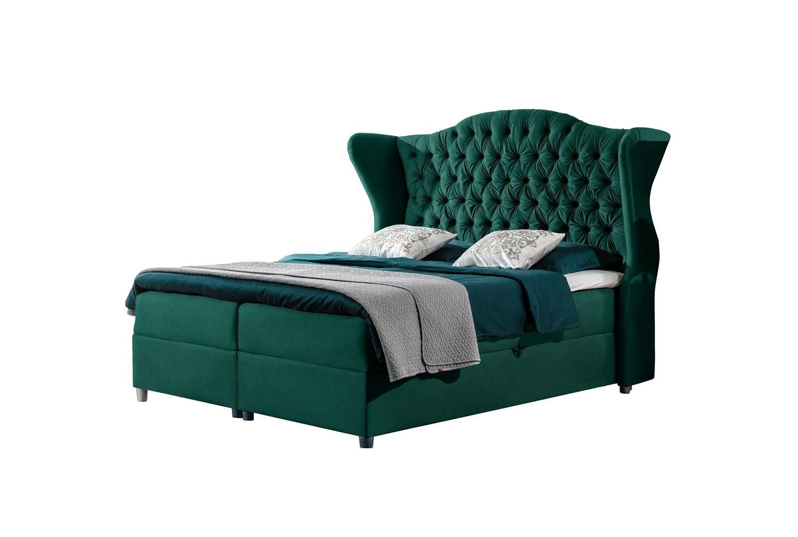 99rooms Boxspringbett Adele (Schlafzimmerbett, Bett), mit Taschenfederkern Matratze, Topper, Bettkasten, Kopfteil gepolstert