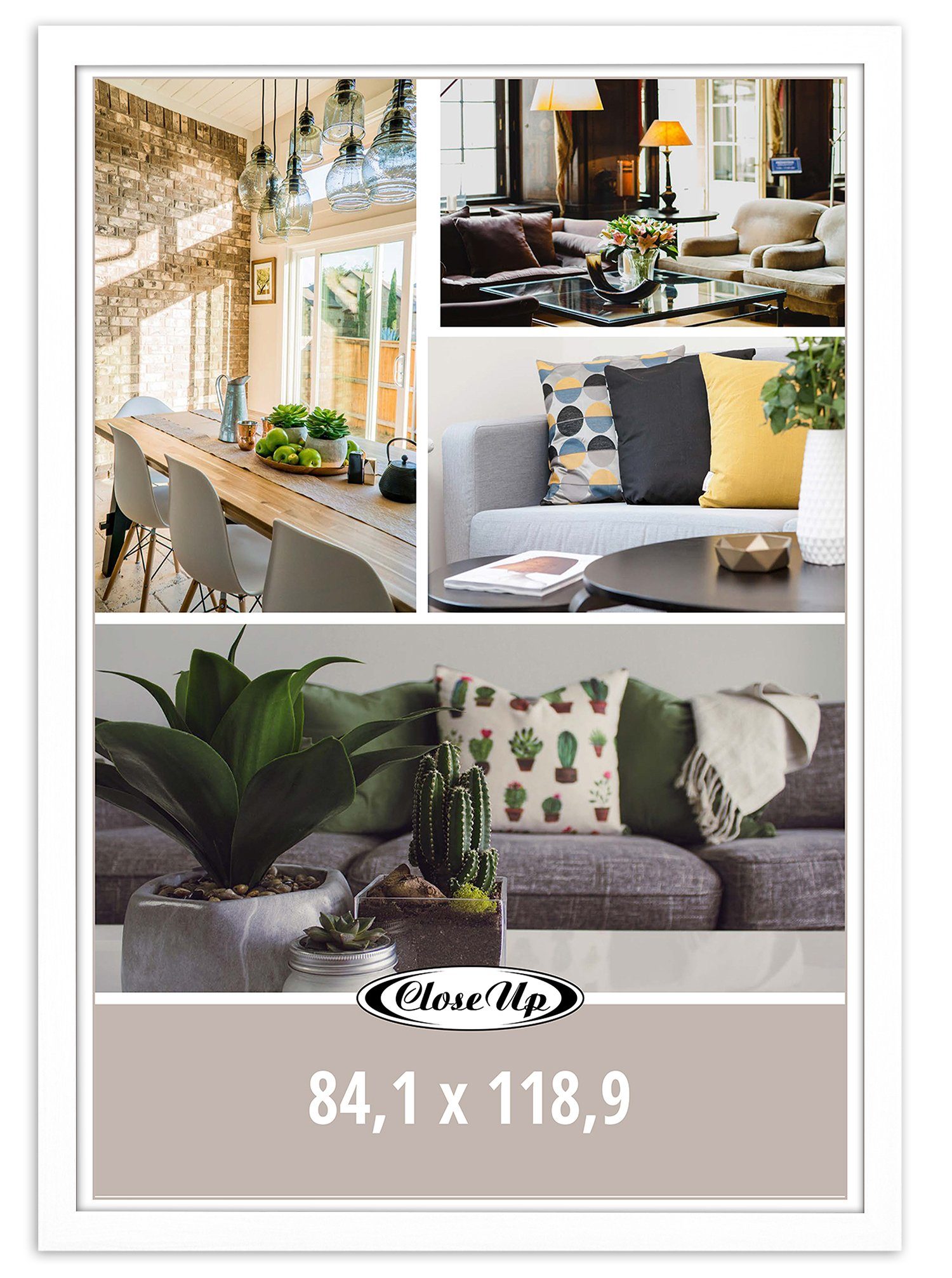 Close Up Bilderrahmen Posterrahmen DIN A0 weiß 84,1 x 118,9 cm aus MDF günstig online kaufen