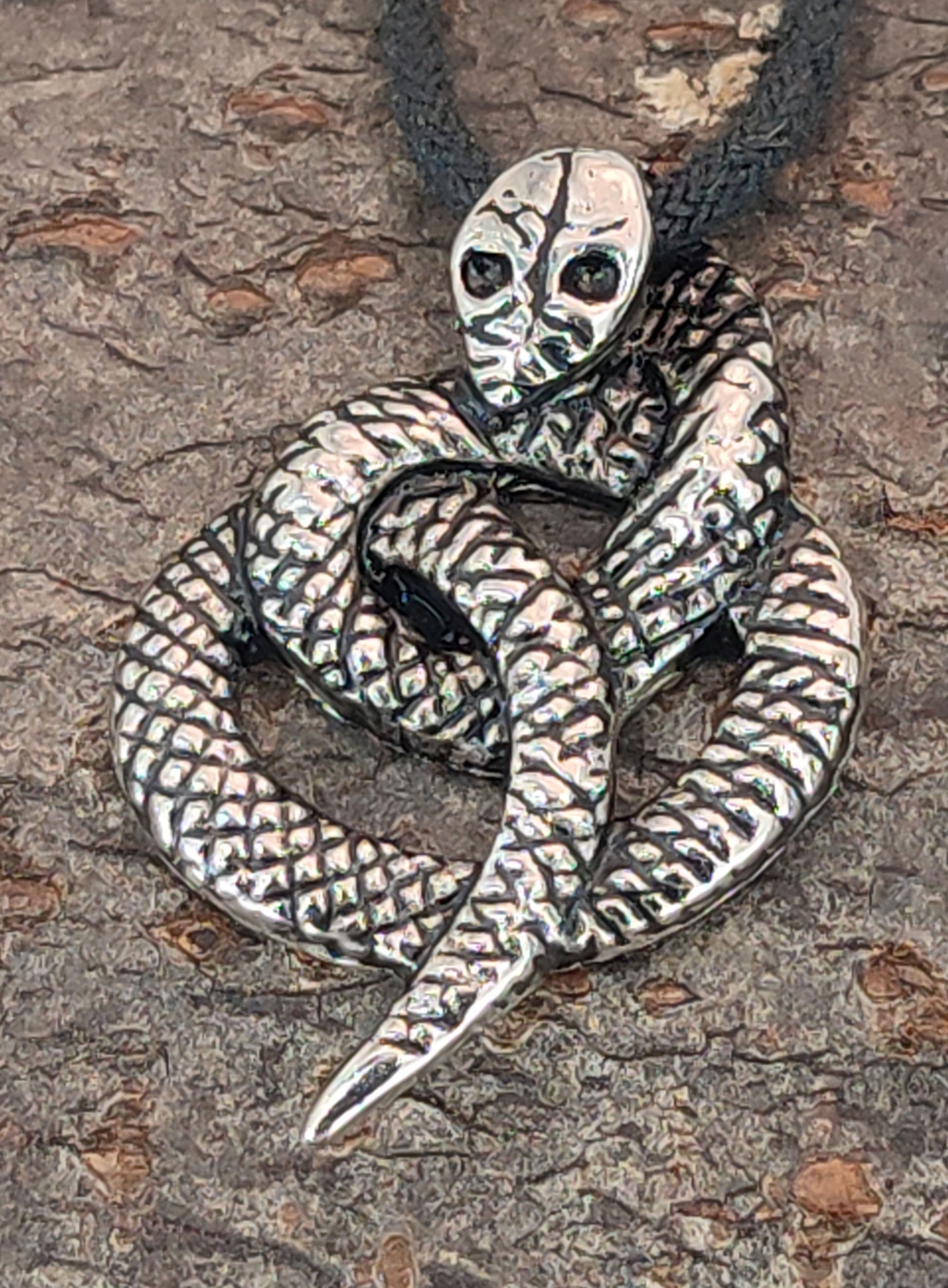 Edelstahl Snake Anhänger of Schlange Leather Kettenanhänger Kiss Schlangen