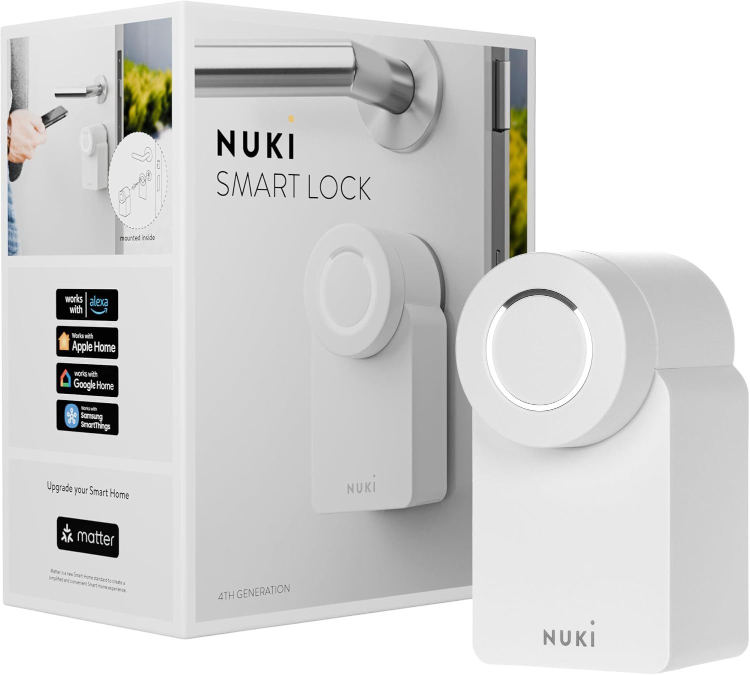 Nuki Türschlossantrieb Nuki Smart Lock (2023),Gen 4, smartes Türschloss, weiß, Bluetooth