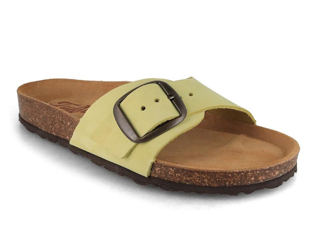 Tuffeln Damen Pantoletten Sandalen Fehmarn für schmale Füße Hausschuh mit gepolstertem Tieffussbett