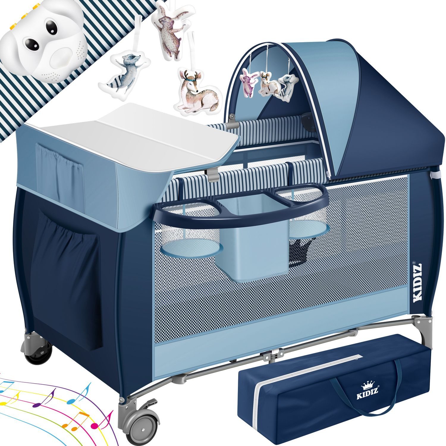 KIDIZ Baby-Reisebett, Babybett in Reisebett Kombi Set Baby Bett mit Wickelauflage