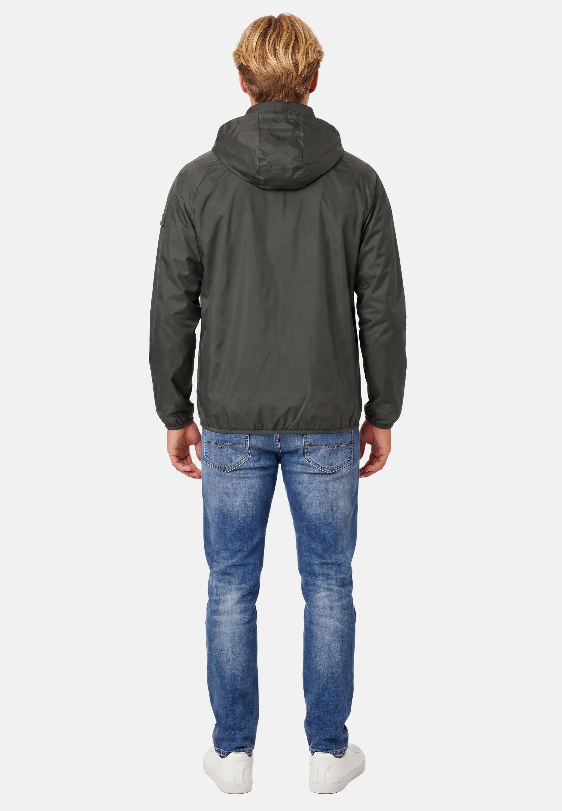 Arctic Seven Regenjacke Herren leicht mit Kapuze – Wasserabweisende Outdoorjacke mit hochstehendem Kragen – Bild 4 von 5