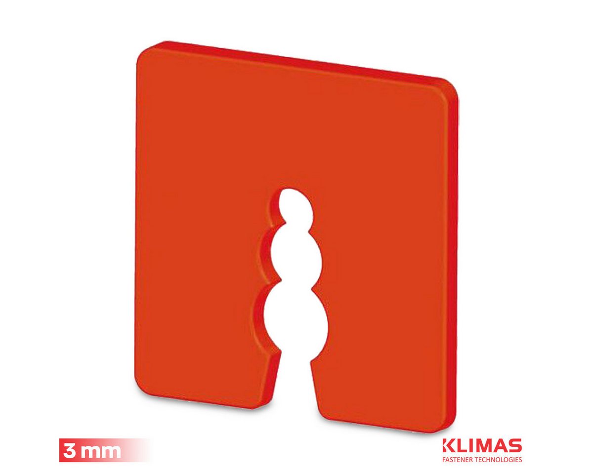 Thumbnail - Klimas Distanzplatte Abstandshalter 2-15mm 50 Stück Kunststoff Distanzklötze Distanzplatten