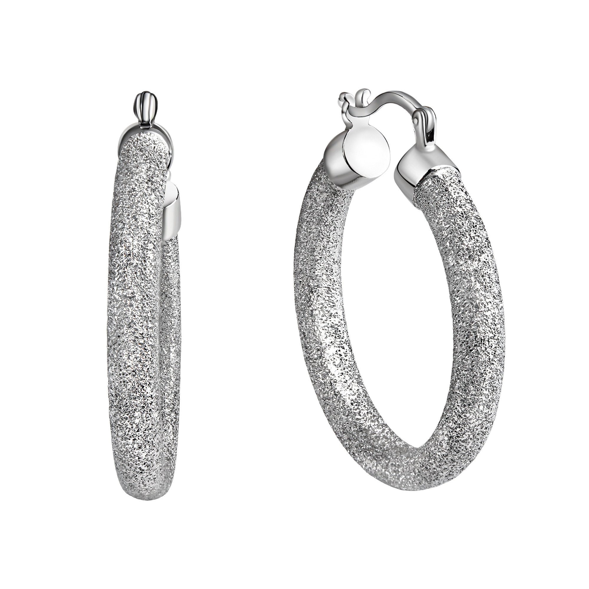 CELESTA Paar Creolen 925 Silber rhodiniert diamantiert