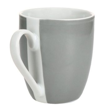MamboCat Becher 6er Set Variant Grau Kaffeebecher 350ml bunte Porzellan-Tassen, Porzellan
